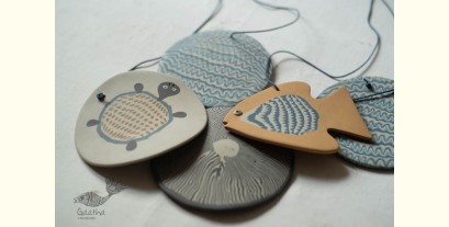 Ceramic . Hangings |  Handmade Ceramic Chimes - F