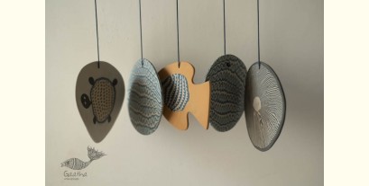 Ceramic . Hangings |  Handmade Ceramic Chimes - F