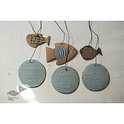 Ceramic . Hangings |  Handmade Ceramic Chimes - Three Fishes