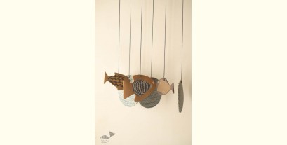 Ceramic . Hangings |  Handmade Ceramic Chimes - Three Fishes