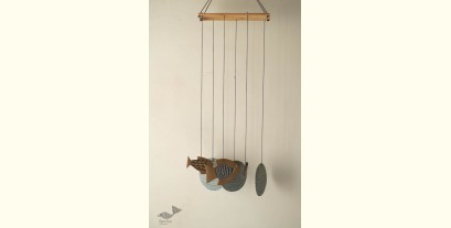 Ceramic . Hangings |  Handmade Ceramic Chimes - Three Fishes