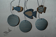 Ceramic . Hangings |  Handmade Ceramic Chimes - Fishes