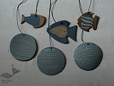 Ceramic . Hangings |  Handmade Ceramic Chimes - Fishes
