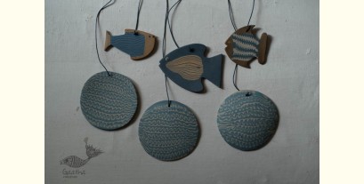 Ceramic . Hangings |  Handmade Ceramic Chimes - Fishes