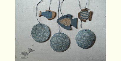 Ceramic . Hangings |  Handmade Ceramic Chimes - Fishes