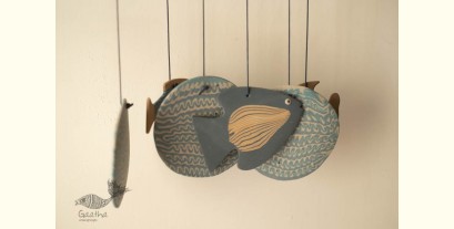 Ceramic . Hangings |  Handmade Ceramic Chimes - Fishes