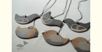 Ceramic . Hangings |  Handmade Ceramic Chimes - Birds