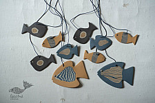 Ceramic . Hangings |  Handmade Ceramic Chimes - Bunch of Fishes