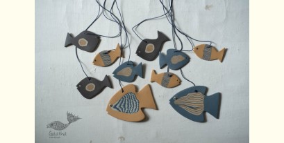 Ceramic . Hangings |  Handmade Ceramic Chimes - Bunch of Fishes