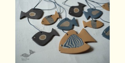 Ceramic . Hangings |  Handmade Ceramic Chimes - Bunch of Fishes