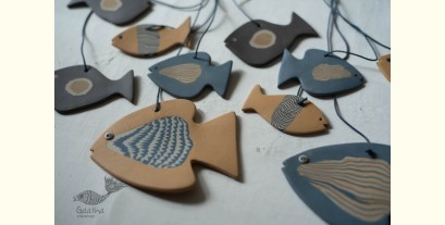 Ceramic . Hangings |  Handmade Ceramic Chimes - Bunch of Fishes