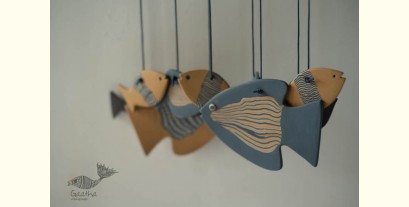 Ceramic . Hangings |  Handmade Ceramic Chimes - Bunch of Fishes