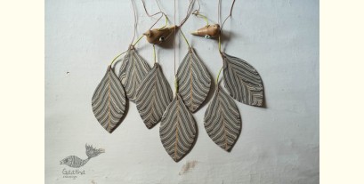 Ceramic . Hangings |  Handmade Ceramic Chimes - Leaves & Birds