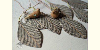 Ceramic . Hangings |  Handmade Ceramic Chimes - Leaves & Birds