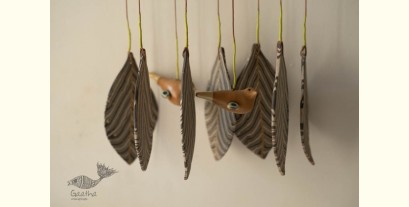 Ceramic . Hangings |  Handmade Ceramic Chimes - Leaves & Birds