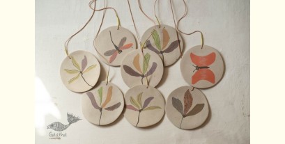 Ceramic . Hangings |  Handmade Ceramic Chimes - Flowers & Butterflies 