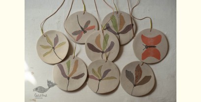 Ceramic . Hangings |  Handmade Ceramic Chimes - Flowers & Butterflies 