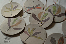 Ceramic . Hangings |  Handmade Ceramic Chimes - Flowers & Butterflies 