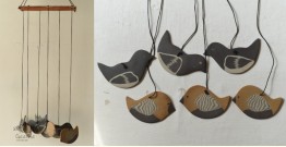 Ceramic . Hangings |  Handmade Ceramic Chimes - Birds