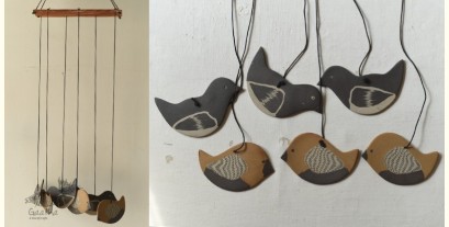 Ceramic . Hangings |  Handmade Ceramic Chimes - Birds