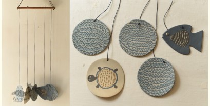 Ceramic . Hangings |  Handmade Ceramic Chimes - C