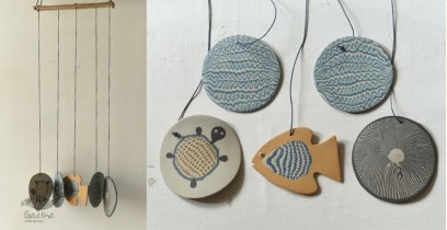 Ceramic . Hangings |  Handmade Ceramic Chimes - F