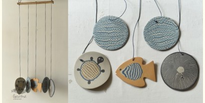 Ceramic . Hangings |  Handmade Ceramic Chimes - F