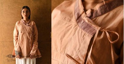 Raas | Angarkha Style Handloom Cotton Kediyu - Light Orang Brown