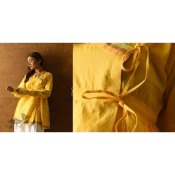 Raas | Angarkha Style Handloom Cotton Kediyu - Yellow