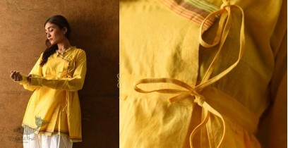 Raas | Angarkha Style Handloom Cotton Kediyu - Yellow