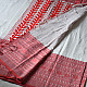 Shop Red Ajrakh Patchwork ~ Cream Cotton Saree