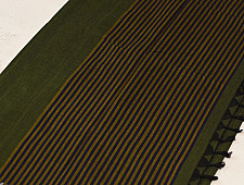 Sadaa . सदा ✡ Handloom Begampuri Cotton Saree With Woven Border - Mehndi Green