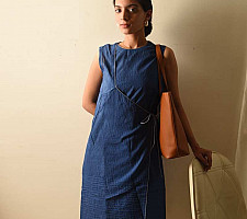 Handloom Cotton | Cotton Dress ~ Blue