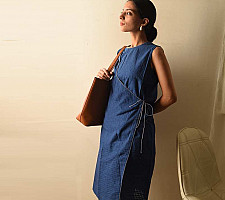 Handloom Cotton | Cotton Dress ~ Blue