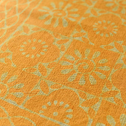 A finite infinity ❧ Dabu Block Printed Dhurrie ( 5 X 3 ) - Yellow