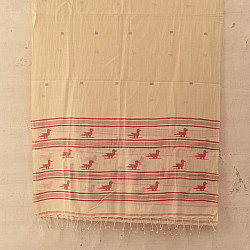 Aamaya . आमाया | Handloom Soft Cotton Jamdani Stole - Bird Motif