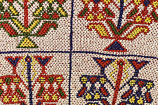 Prachin . प्राचीन  ❂ Gujrat Bead Work - Old & Antique Wall Hanging - Flower Pot Motif
