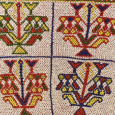 Prachin . प्राचीन  ❂ Gujrat Bead Work - Old & Antique Wall Hanging - Flower Pot Motif