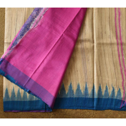 Kamakshi | Pure Tussar Ghicha Silk Saree With Ganga Jamuna Border