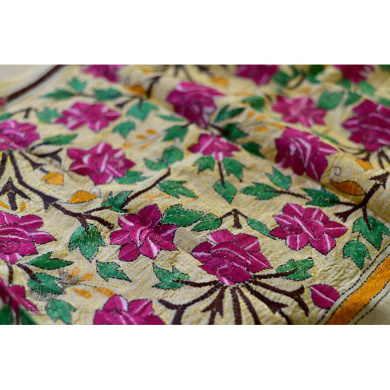 Kantha Tassar Silk Stole 26