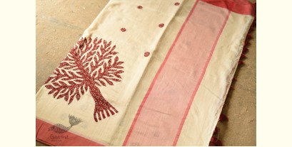 Ramaa . रमा | Red Patchwork - Cotton Handloom Saree