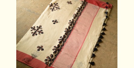 Ramaa . रमा | Patchwork Cotton Saree - off White