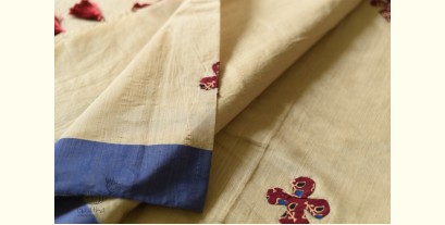 Ramaa . रमा | Patchwork Cotton Saree - Red Ajrakh Applique