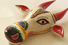 Handmade Wooden Mask ~ White Nandi