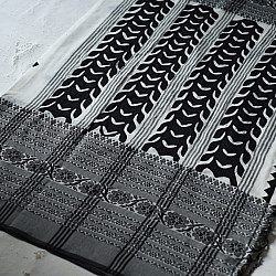 Ramaa . रमा | Black Patchwork ~ White Cotton Saree