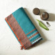 shop Begampuri Cotton Saree - Teal Blue