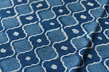 A finite infinity ❧ Indigo Natural Dyed Dhurrie ( 5 X 3 feet ) - Dabu