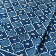 A finite infinity ❧ Indigo Natural Dyed Dhurrie ( 5 X 3 feet ) - Dabu