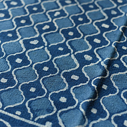 A finite infinity ❧ Indigo Natural Dyed Dhurrie ( 5 X 3 feet ) - Dabu