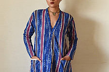 Ikat Handloom Cotton - Blue Shrug